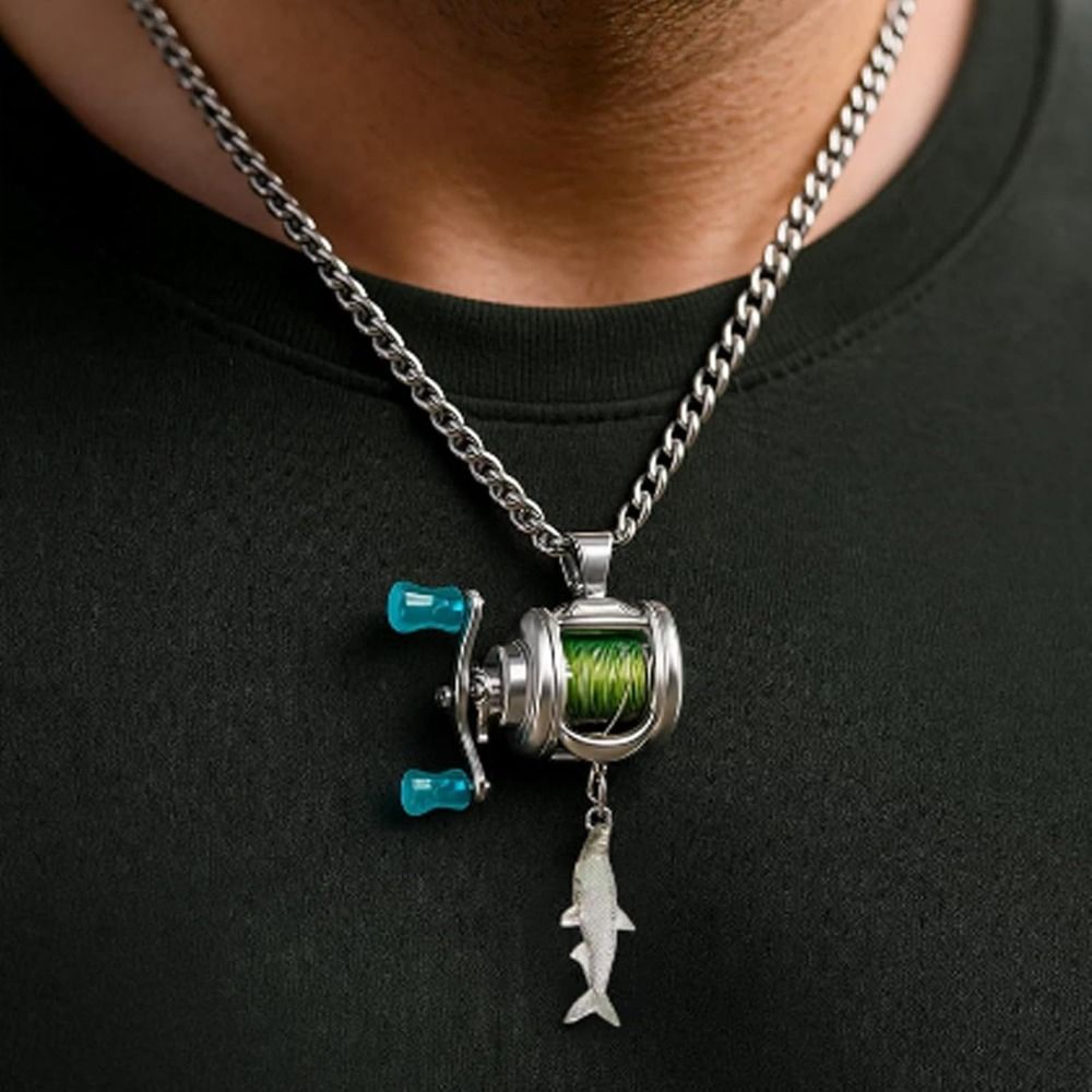 Reel Bag - Mini Fishing Reel Necklace Fishing Rotating