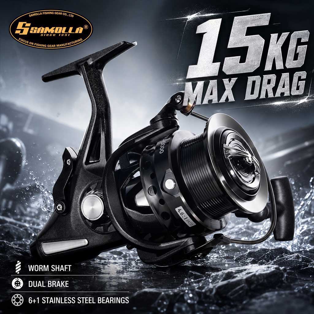 Conventional Reel - SAMOLLA Dual Brake Spinning Reel with