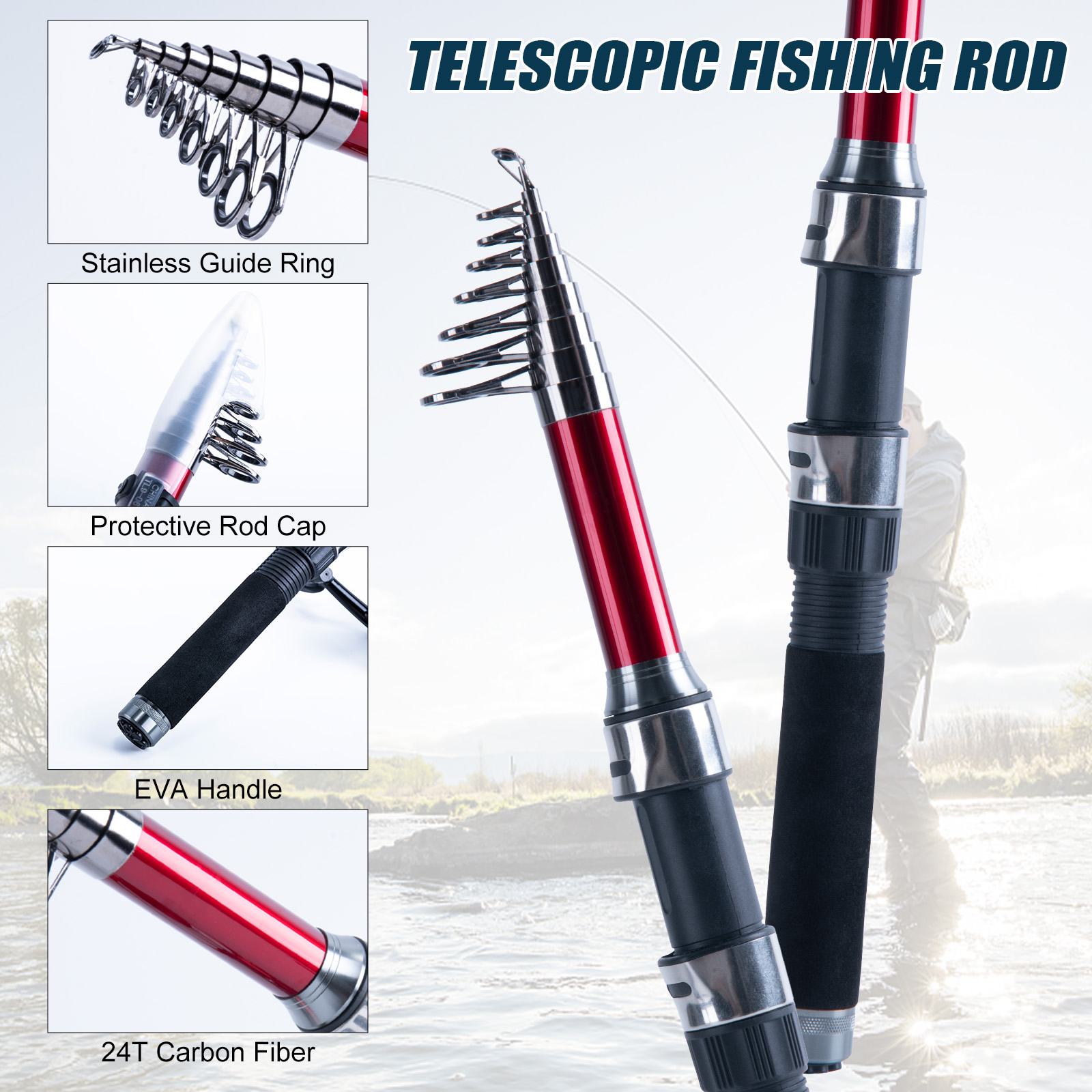 Goture Telescopic Fishing Rod  - огляд і ціна Reel Bag